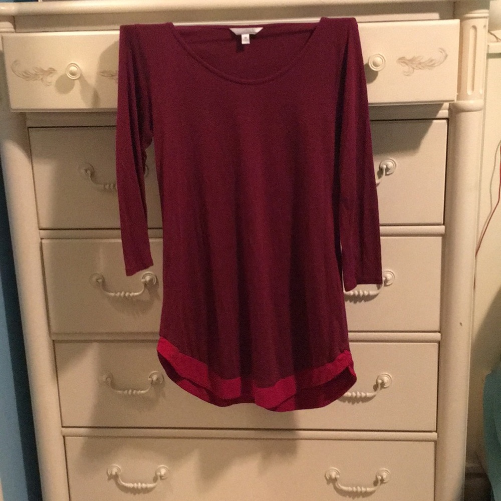 Maroon long sleeved shirt